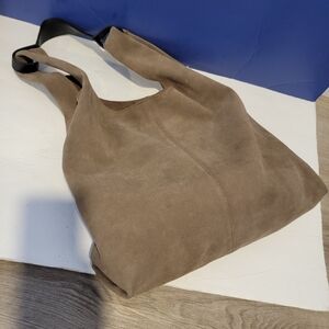 Splendid Genuine Suede Leather Brown Women Tote Bag